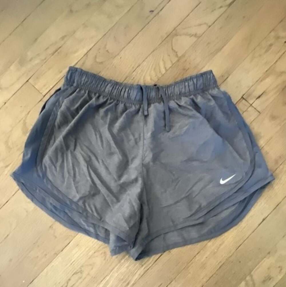 Nike Dri-Fit Tempo Heathered Running Shorts Blue Gray Women's
